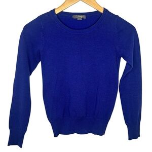 Forever 21 Royal Blue Long Sleeve Scoop Neck Knit Cotton Sweater Size M